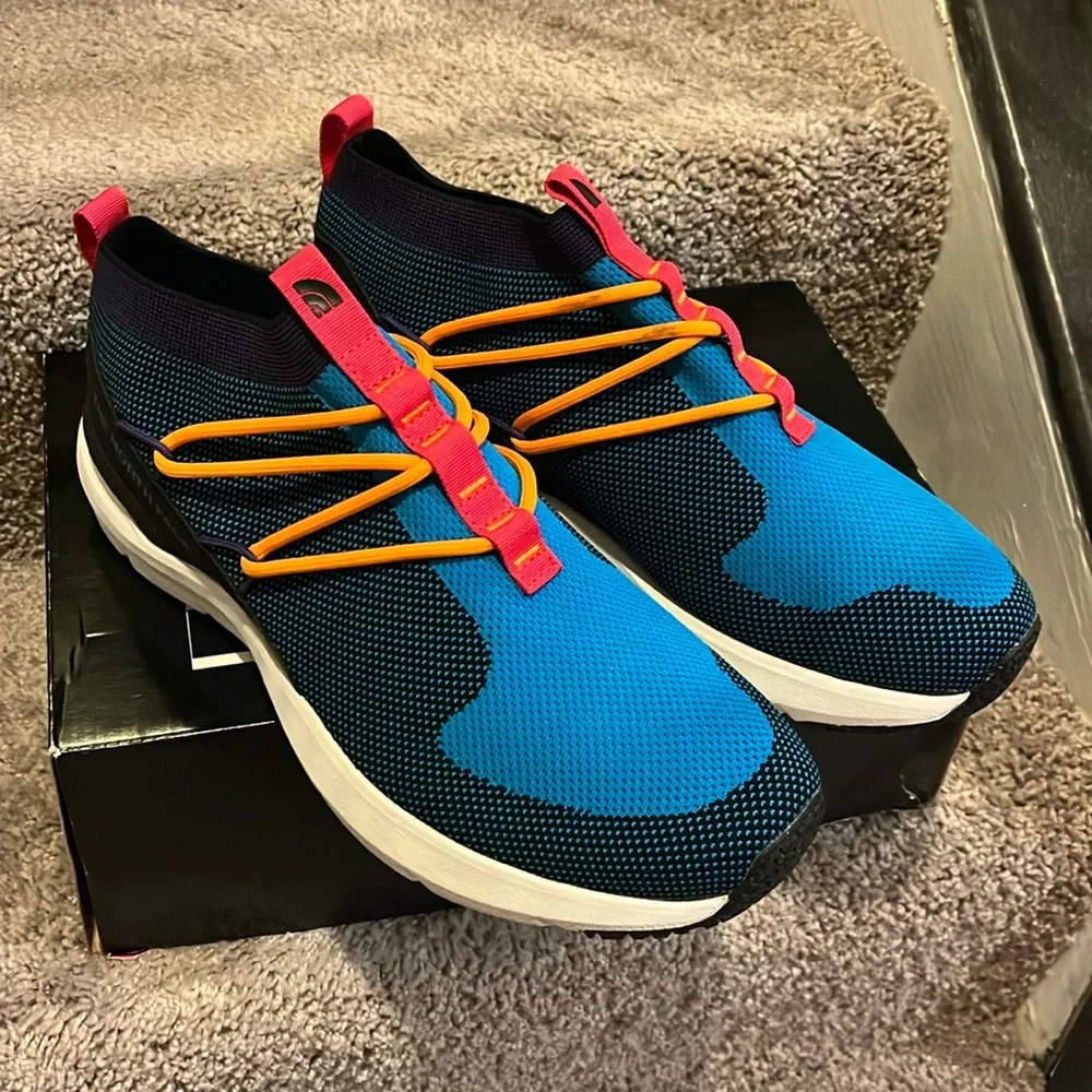 The North Face Sumida Moc Knit Pop Shoes Sneakers new black blue Men’s Size 12